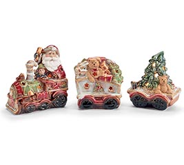 3 PIECE PORCELAIN TRAIN SET DECOR