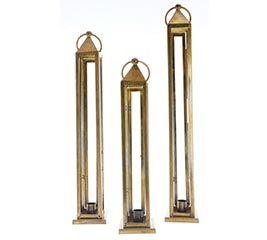 VARIED COPPER TIN LANTERN CANDLEHOLDER