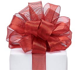 #9 RED METALLIC SHEER RIBBON