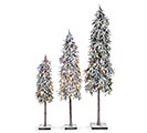 Related Product Image for TREE FLOCKED PINE WITH LIGHTS ASTD SIZES 