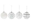 Related Product Image for GLASS ORNAMENTS SILVER AND WHITE ASTD 