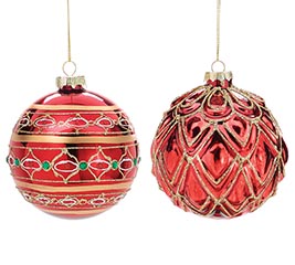 ORNAMENT RED GLASS ASSORTMENT
