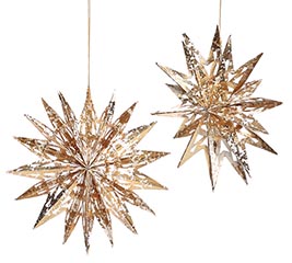 GOLD PAPER SNOWFLAKE ORNAMENT GIFT SET