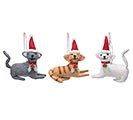 Related Product Image for ORNAMENT ASTD WOOL CATS WITH SANTA HAT 