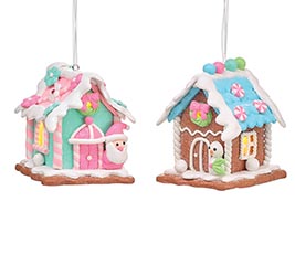 ASTD GINGERBREAD SHAPE HOUSE ORNAMENTS