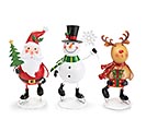 Related Product Image for TIN FIGURINE SANTA SNOWMAN REINDEER ASTD 