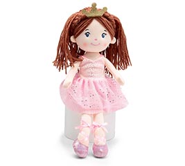 PLUSH BALLERINA DOLL WITH PINK TUTU