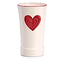Related Product Image for LARGE LAYERED RED HEART ON WHITE VASE 