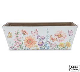 WILDFLOWER BUTTERFLY WOOD PLANTER