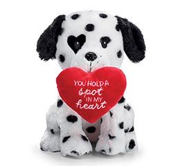 PLUSH DALMATIAN PUPPY WITH RED HEART