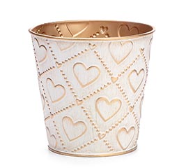4&quot; EMBOSSED HEART POT COVER