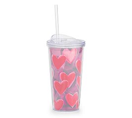 TRAVEL CUP PAINTERLY HEARTS