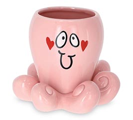 PINK OCTOPUS SHAPE CERAMIC PLANTER