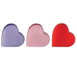 METALLIC SATIN ASTD COLOR HEART VASES