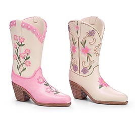 COQUETTE COWGIRL ASTD RESIN BOOT VASE