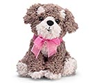 Related Product Image for PLUSH CURLY FUR PUPPY WITH PINK BOW 