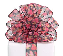 #9 SHEER BLACK ALL MY HEART RIBBON