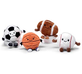 PLUSH ASSORTED SPORT BALLS WITH FACES