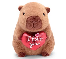 PLUSH VALENTINE CAPYBARA WITH RED HEART