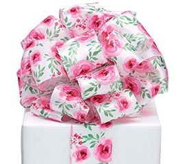 #40 WATERCOLOR ROSE RIBBON