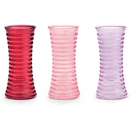 ASTD RIBBED VALENTINE HOURGLASS VASE