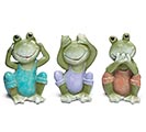 Related Product Image for HEAR SEE SPEAK NO EVIL FROG FIGURINES 