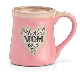 BEST MOM EVER ON HEART PORCELAIN MUG