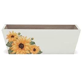 SUNFLOWER DREAMS DOUBLE WOOD PLANTER