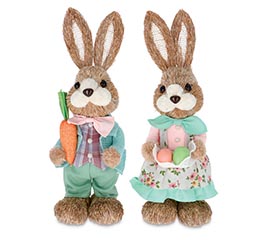 DECOR SISAL BUNNY COUPLE ASSORTED