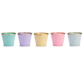 6&quot; ASTD SPRING POT COVER WITH GOLD RIM