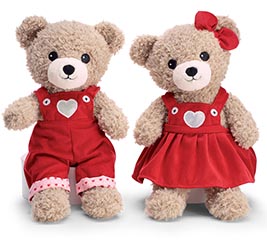 PLUSH VALENTINE DRESSED BEARS IN RED AST