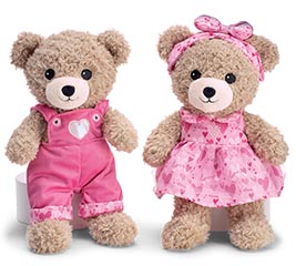 PLUSH VALENTINE BEARS DRESSED IN PINK