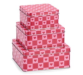 NESTED TIN HEART BOXES