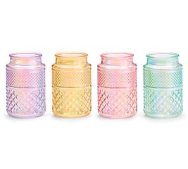 IRIDESCENT PRESSED GLASS VASE