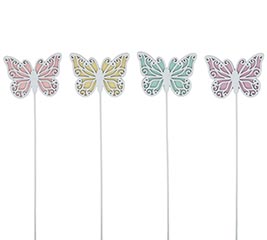 WOODEN LAYERED BUTTERFLY PICKS ASTD
