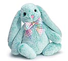 Related Product Image for PLUSH SOFT TEAL BUNNY WITH PLAID BOW 