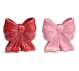 ASTD PINK OR RED BOW SHAPE VASE