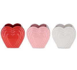 LAYERED HEART SHAPE CERAMIC PLANTER