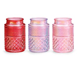 IRIDESCENT PRESSED GLASS VASE
