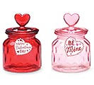 Related Product Image for GLASS CANDY JAR WITH HEART LID ASTD 