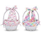 Related Product Image for WHITE BASKETS WITH LINERS AND BOWS 