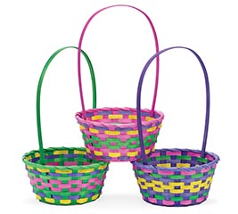 SMALL COLORFUL BAMBOO BASKETS