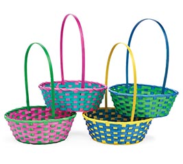 BRIGHT COLOR BAMBOO BASKETS ASTD