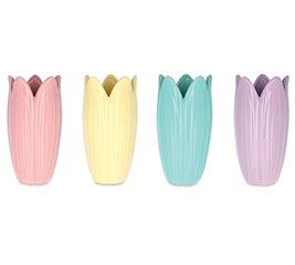 TULIP SHAPE ASSORTED COLOR CERAMIC VASE