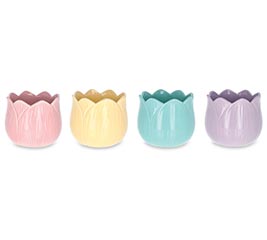 ASSORTED TULIP SHAPE CERAMIC PLANTER