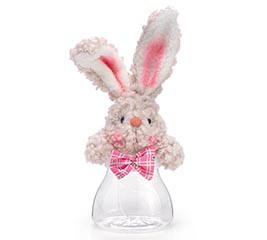 ACRYLIC CANDY JAR WITH PLUSH BUNNY HEAD