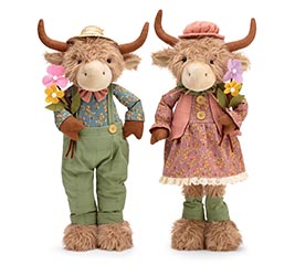 DECOR PLUSH HIGHLAND COW COUPLE