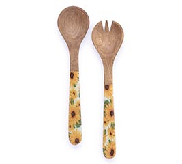 SUNFLOWER WOODEN SERVING SPOON SET