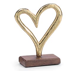 GOLD ALUMINUM HEART SHELF SITTER