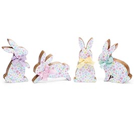 MANGO WOOD DITSY FLORAL BUNNY SITTERS